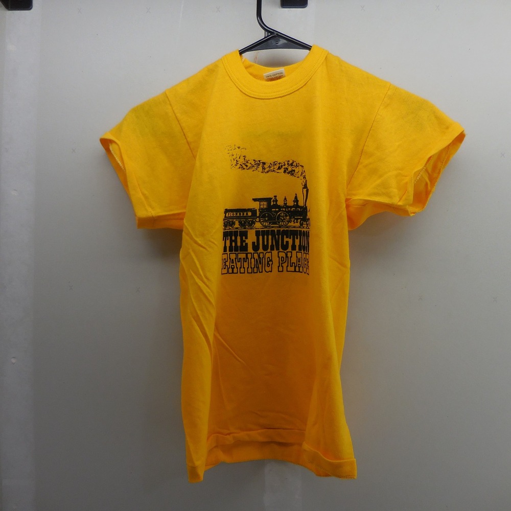 VTG 70s Russell Athletic The Junction Eating Place DeKalb IL Shirt Youth M Yello